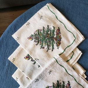 8 Spode Christmas Tree linen napkins